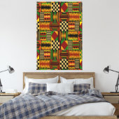Afrikaanse Royal Kente Cloth Design Canvas Afdruk (Insitu (Slaapkamer))