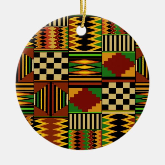 Afrikaanse Royal Kente Cloth Design Keramisch Ornament (Voorkant)