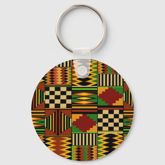 Afrikaanse Royal Kente Cloth Design Sleutelhanger (Voorkant)