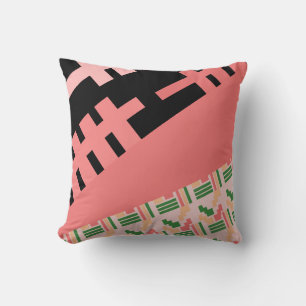 Afrikaanse roze patroonmix kussen