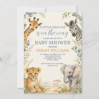 Afrikaanse Safari Baby Boy Shower Kaart