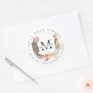 Afrikaanse Safari Boho Botanisch Retouradres Ronde Sticker