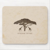 Afrikaanse Safari-Giraffes en computer met bomen Muismat (Voorkant)