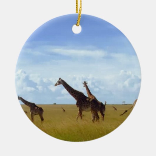 Afrikaanse Safari Giraffes Keramisch Ornament (Voorkant)
