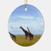 Afrikaanse Safari Giraffes Keramisch Ornament (Links)