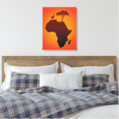 Afrikaanse Safari Kaart - Canvas Afdruk (Insitu (Slaapkamer))