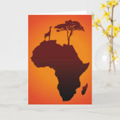 Afrikaanse safari kaart - Wenskaart (Gele Bloem)