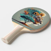 Afrikaanse Safari Leeuw Hoofd Tafeltennisbatje (Voorkant Gekanteld)