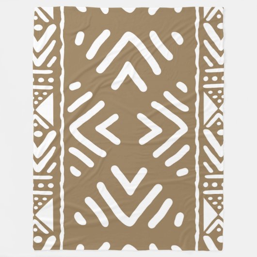 Afrikaanse Safari Mud Cloth Printed Blanket Fleece Deken (Voorkant)