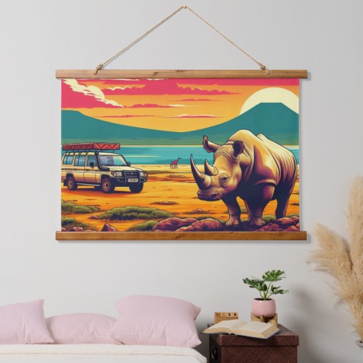 AFRIKAANSE SAFARI MUUR HANGING TAPIJT HANGEND WANDKLEED (Slaapkamer)