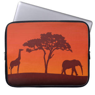Afrikaanse Safari Silhouette - laptophoes Laptop Sleeve