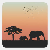 Afrikaanse Safari Sunset Olifant Silhouet