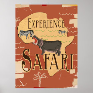 Afrikaanse Safari Vintage Reisposter Ervaring Poster