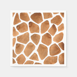 Afrikaanse Safari   Waterverf Giraffe Pattern Servet