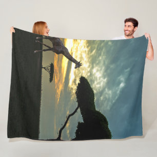 Afrikaanse Safari Zonsondergang Dier Fleece Deken