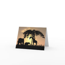 Afrikaanse safari zonsondergang kaart