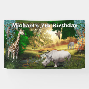 Afrikaanse safari's bosareaal dierentuin spandoek