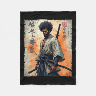 Afrikaanse samoerai Afro-Amerikaanse Bushido Warr Fleece Deken