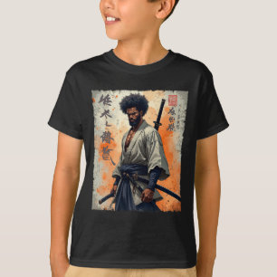 Afrikaanse samoerai Afro-Amerikaanse Bushido Warr T-shirt