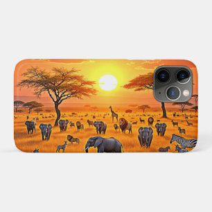 Afrikaanse Savanne Sunset Art iPhone 11 Pro Hoesje