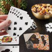 Afrikaanse schonere speelkaarten Vrouw gezicht sch (Insitu)