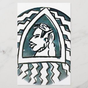 Afrikaanse schoonheid Bongo Masai Portret Tribal A Briefpapier