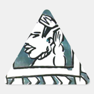 Afrikaanse schoonheid Bongo Masai Portret Tribal A Driehoek Sticker