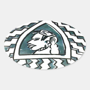 Afrikaanse schoonheid Bongo Masai Portret Tribal A Ovale Sticker