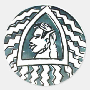 Afrikaanse schoonheid Bongo Masai Portret Tribal A Ronde Sticker