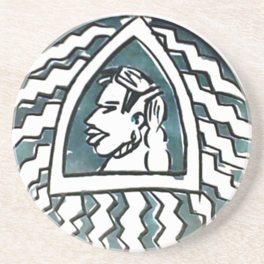 Afrikaanse schoonheid Bongo Masai Portret Tribal A Zandsteen Onderzetter (Voorkant)