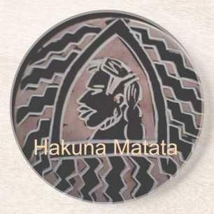 Afrikaanse schoonheid: Bongo Masai-portret van tri Zandsteen Onderzetter