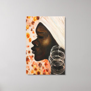 Afrikaanse schoonheid - Waterverf schilderen Canvas Afdruk