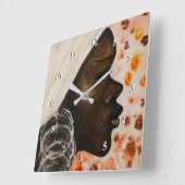 Afrikaanse schoonheid - Waterverf schilderkunst Vierkante Klok (Hoek)