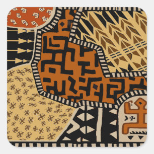 Afrikaanse Shaman Earth Spirits Vierkante Sticker