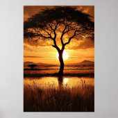 Afrikaanse Silhouet Poster (Voorkant)