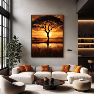 Afrikaanse Silhouet Poster