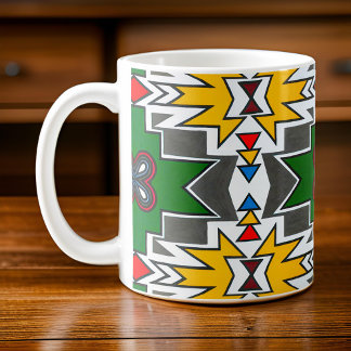 Afrikaanse stam geometrische Ndebele traditionele Koffiemok