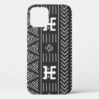 Afrikaanse stamkunst: geometrische zwart-wit iPhone 12 hoesje