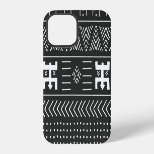 Afrikaanse Stamkunst: Geometrische Zwart & Wit iPhone 12 Hoesje