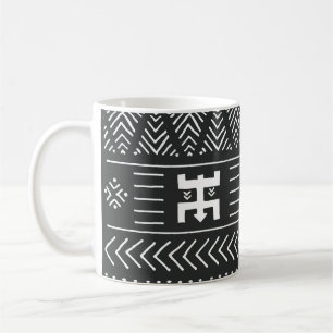 Afrikaanse stamkunst: geometrische zwart-wit koffiemok