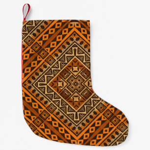 Afrikaanse stammen textiel: etnische stijl. kleine kerstsok