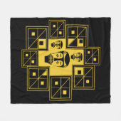 afrikaanse stammenpatronen fleece deken (Voorkant (Horizontaal))