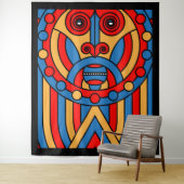 Afrikaanse stammenstrijder wandkleed (In situ)