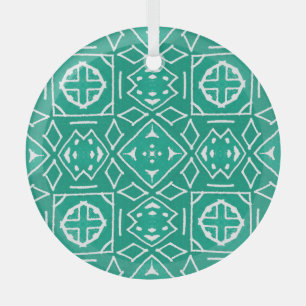 Afrikaanse stamprint Ikat patroon Glas Ornament