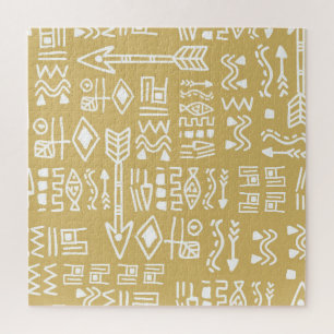 Afrikaanse stamstrepen: Boheems Egyptisch naadloos Legpuzzel