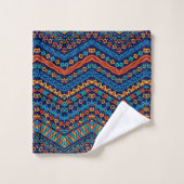 Afrikaanse stijl blauw en sinaasappel patroonmoder bad handdoek (Wasdoekje)