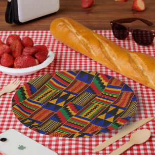 Afrikaanse stijl Kente stof Papieren Bordje