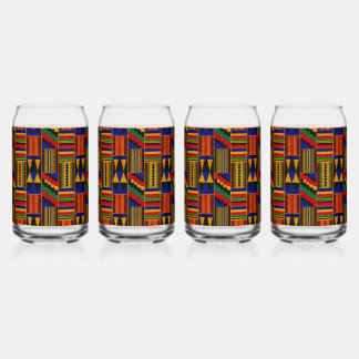 Afrikaanse stijl Kente stof patroon Blikvorm Glas
