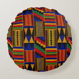Afrikaanse stijl Kente stof Rond Kussen