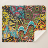 Afrikaanse stof: wilde dieren lappendeken. sherpa deken (Voorkant (horizontaal))